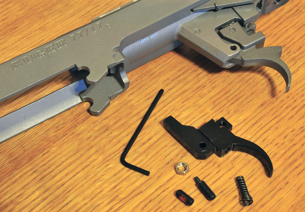 A Rifle Basix R-UR trigger was easy to install and adjust, and it cut average group size by roughly half when adjusted to 2.8 pounds.